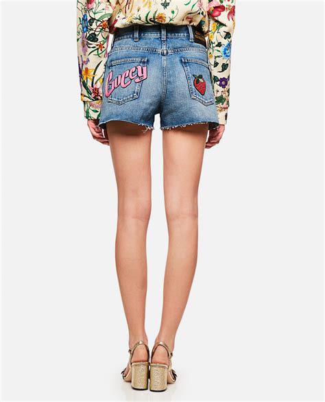 gucci shorts girls|gucci denim shorts.